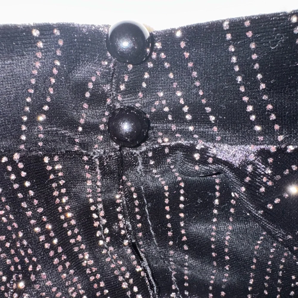 ‼️SOLD‼️New Women’s Mini To The Nines Black Glitter Velvet‎ Dress-Size Medium - Picture 7 of 13